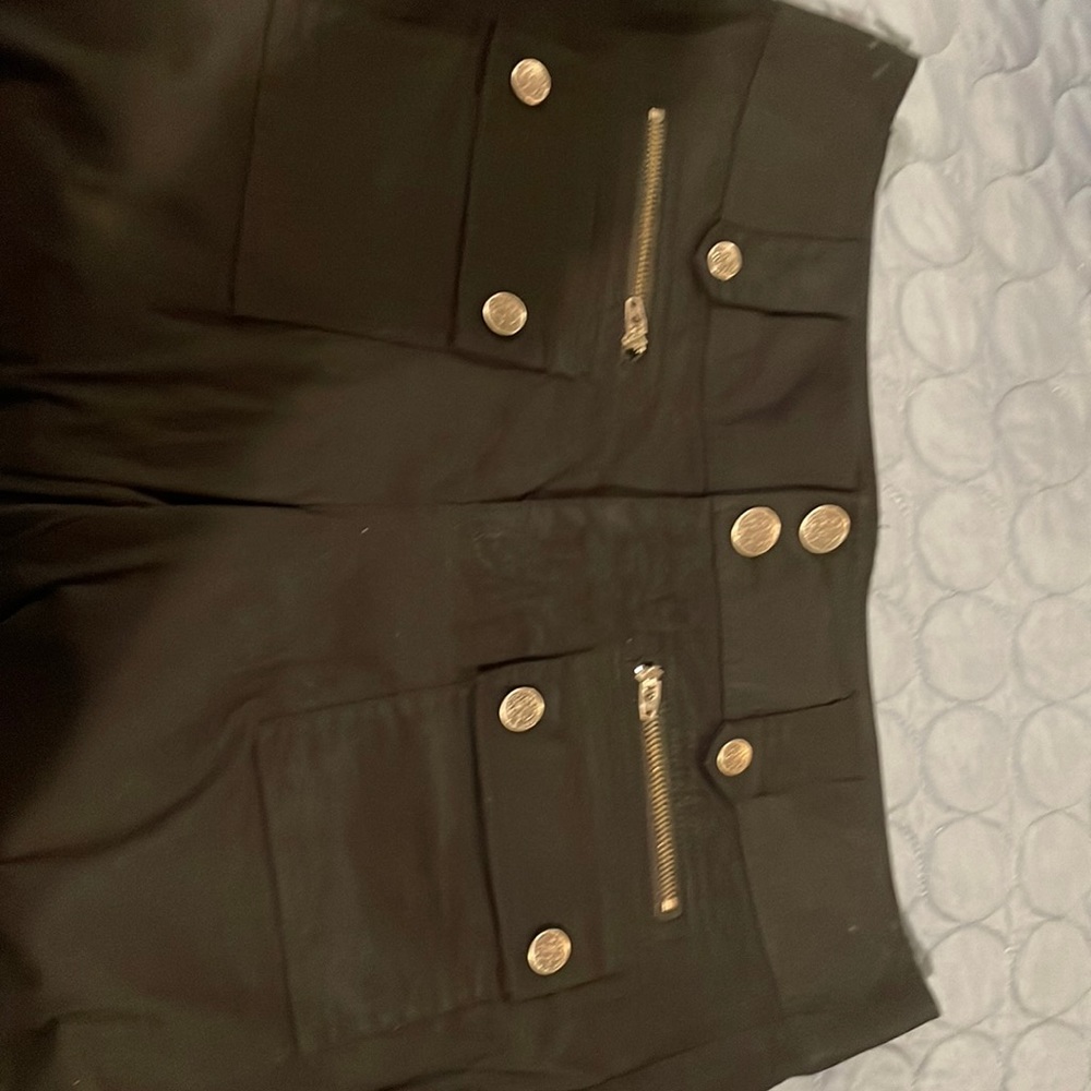 INC black cotton pants with rouched bottoms. Size 10.